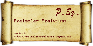 Preiszler Szalviusz névjegykártya